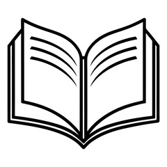 Elegant Open Book Outline Vector Graphic