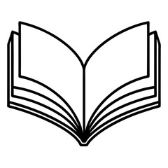 Elegant Open Book Outline Vector Graphic
