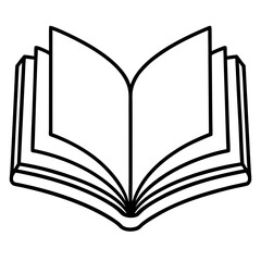 Elegant Open Book Outline Vector Graphic