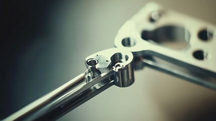 Close-Up View of Precision Engineering Component Featuring Smooth Metal Finish and Intricate Design Elements for Industrial Applications and Mechanical Systems