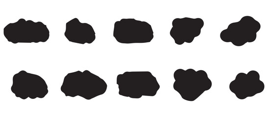 Abstract cloud outline and filled vector sign. Cloud icon. Cloudy weather comics elements. Vector illustration EPS 10