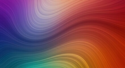 The dynamic abstract background features flowing, wavy lines in a spectrum of vibrant colors, transitioning smoothly from one hue to the next