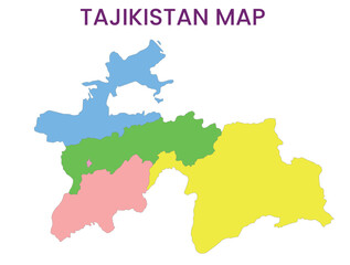High detailed map of Tajikistan. Outline map of Tajikistan. Asia