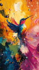 Abstract Paint Colorful Vibrant Fluid Texture Background