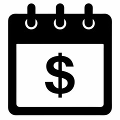Calendar with Dollar Silhouette Vector