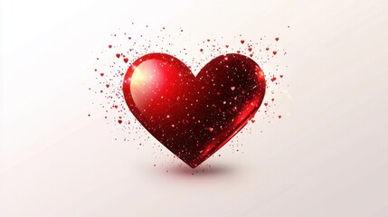 Bold Valentine Day logo design with a red gradient heart and shimmering text on white background.