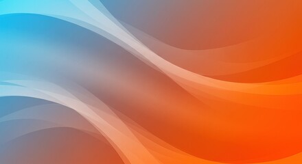 Fototapeta premium The abstract image features flowing, translucent lines in shades of blue and orange, creating a dynamic and modern aesthetic