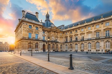 Obraz premium Detail of the facade of the building in Paris, France.
