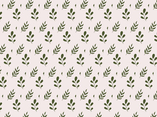 Leaves Pattern Pastel Colors background. Endless Background Pink Sage