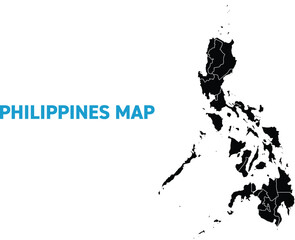 Obraz premium High detailed map of Philippines. Outline map of Philippines. Asia