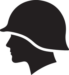 Military Helmet Silhouette Head Profile Illustration