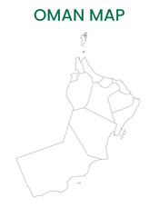 High detailed map of Oman. Outline map of Oman. Asia