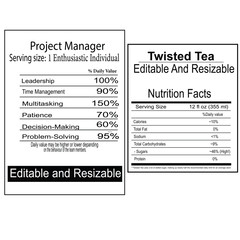 nutrition facts, nutrition calculator, nutrition facts label, twisted tea nutrition facts, project manager nutrition facts.