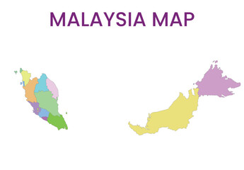 Obraz premium High detailed map of Malaysia. Outline map of Malaysia. Asia