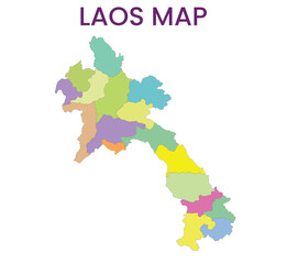 Fototapeta premium High detailed map of Laos. Outline map of Laos. Asia