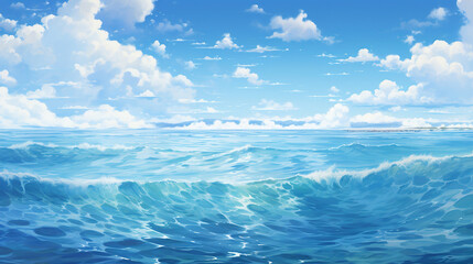 Serene Ocean Waves Under a Majestic Sky