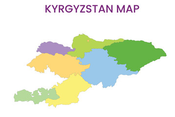 High detailed map of Kyrgyzstan. Outline map of Kyrgyzstan. Asia