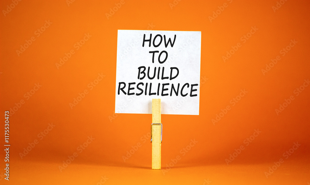 Aufkleber how to build resilience symbol. concept words how to build resilience on beautiful white paper on cl