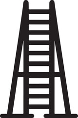 Straight ladder vector silhouette access solution vertical climb illustration