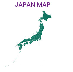 High detailed map of Japan. Outline map of Japan. Asia