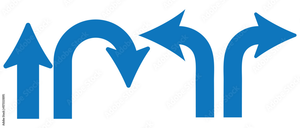 Poster go straight this way one way only u turn left