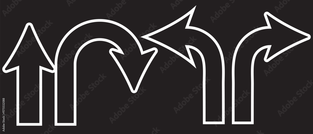 Poster go straight this way one way only u turn left