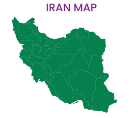 High detailed map of Iran. Outline map of Iran. Asia