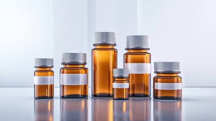 a collection of medicine bottles with label designs