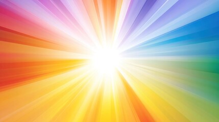 Obraz premium Vibrant rainbow burst radiating from bright center.