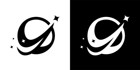 space orbit logo with stars © saiful