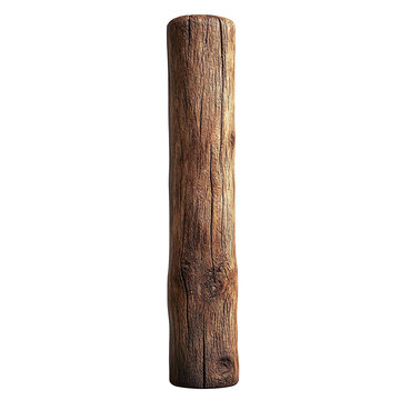 Wooden pole isolated on transparent background