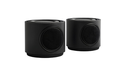 Obraz premium Compact Black Stereo Speakers Modern Audio System Home Theater Music Listening Hi Fi S