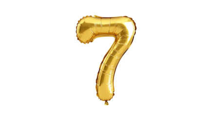 gold balloon in the shape of the number seven