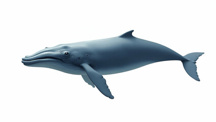 Fototapeta premium A Majestic Blue Whale Depicted in a Stunningly Detailed Digital Illustration, Showcasing Its Immense Size and Graceful Presence in the Ocean Depths