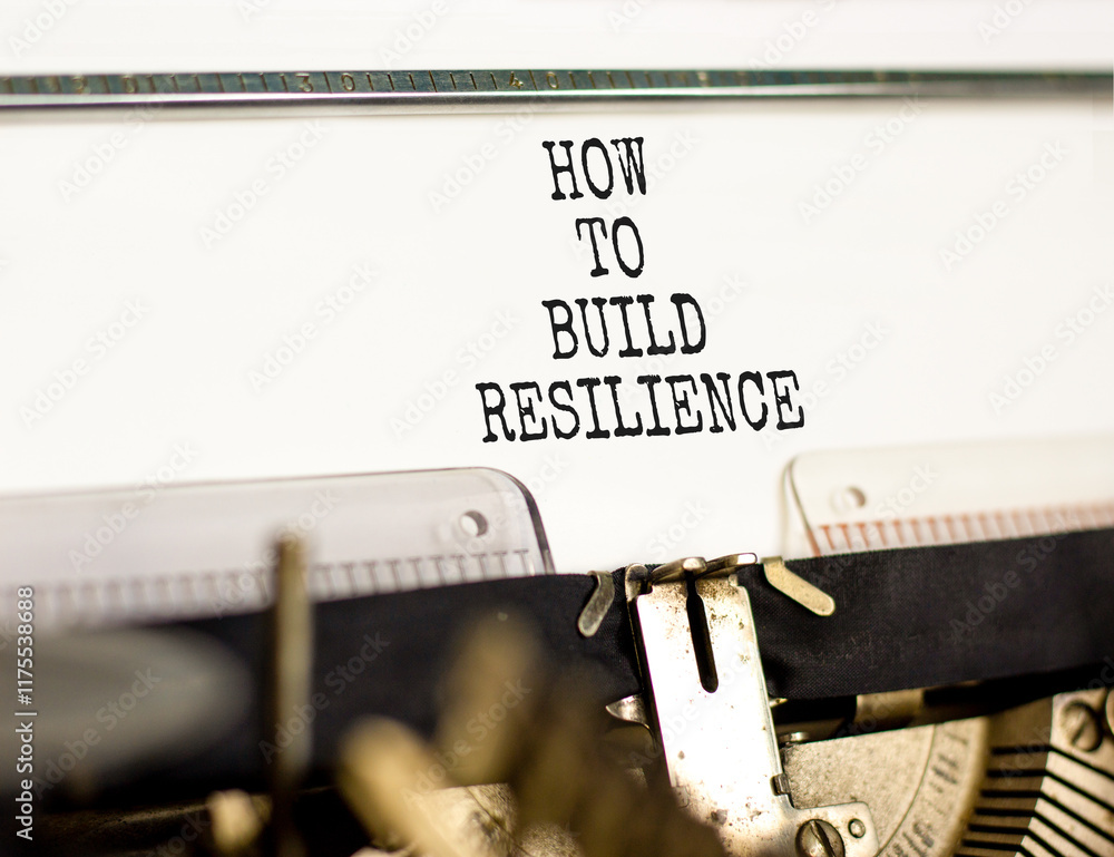 Aufkleber how to build resilience symbol. concept words how to build resilience typed on beautiful old typewri