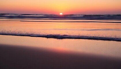 Beach sunset tranquil, calm waters, golden hues. Possible stock use