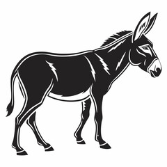 Donkey vector silhouette black design white background