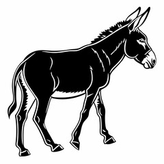 Donkey vector silhouette black design white background