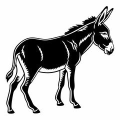 Donkey vector silhouette black design white background
