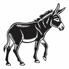 Donkey vector silhouette black design white background