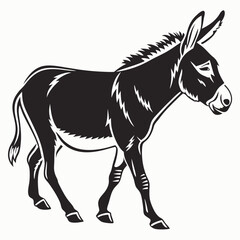 Donkey vector silhouette black design white background