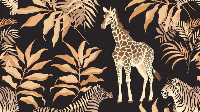 safari zoo seamless pattern wallpaper