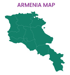 High detailed map of Armenia. Outline map of Armenia. Asia