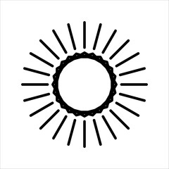 Prinline Sun Icon for Brightness, Intensity Setting icon Vector, with white backgroundt