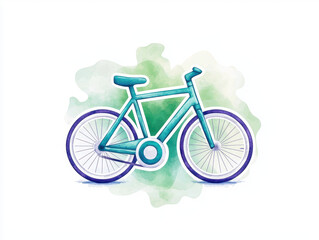 Fototapeta premium vibrant watercolor illustration of bicycle, showcasing its sleek design and colorful details. This artwork captures essence of cycling and outdoor adventure