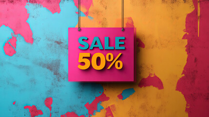 SALE 50% text design.