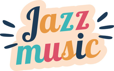 Jazz music colorful lettering text
