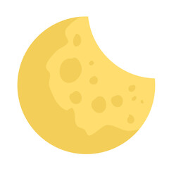 Isolated half moon yellow bright  for lunar even  Ramadan  Chinese  Islamic Religion