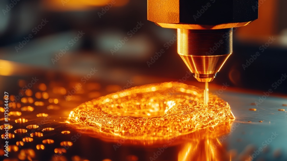 Poster advanced laser technology in action: close-up of a high-precision cutting process with melting mater
