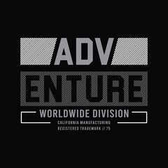 Adventure typhography design, vector illustration